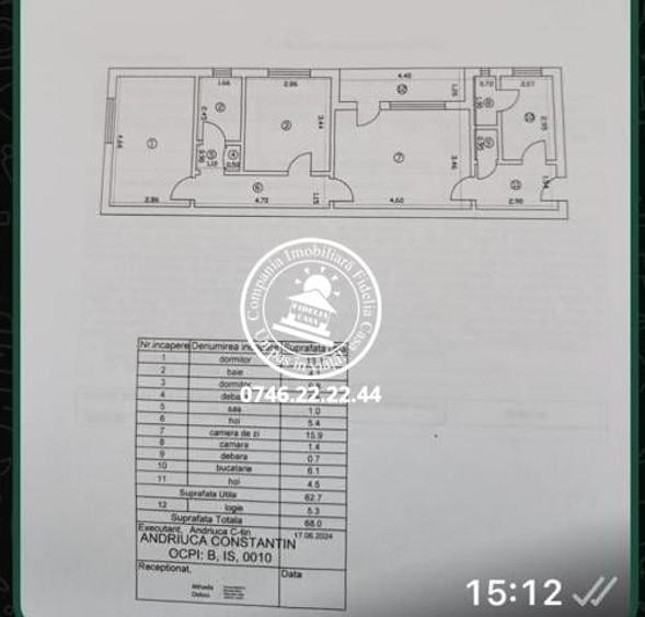 Apartament cu 3 camere decomandat în Tătărași