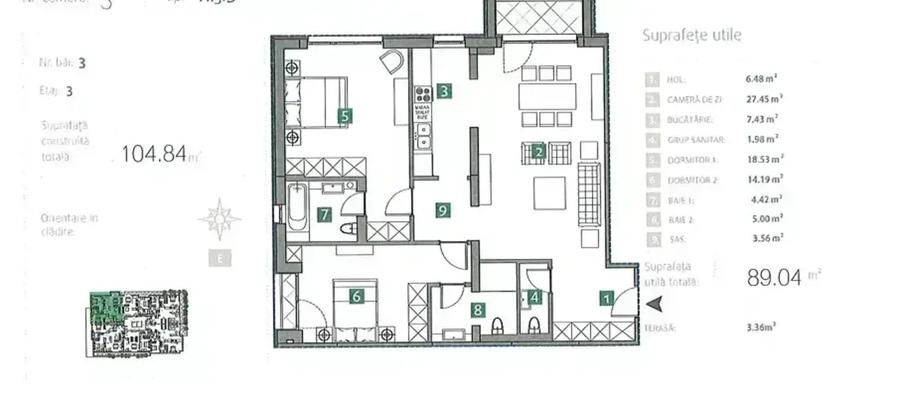 Apartament 3 camere, 3 bai, balcon, langa lac, metrou, bloc nou - 9