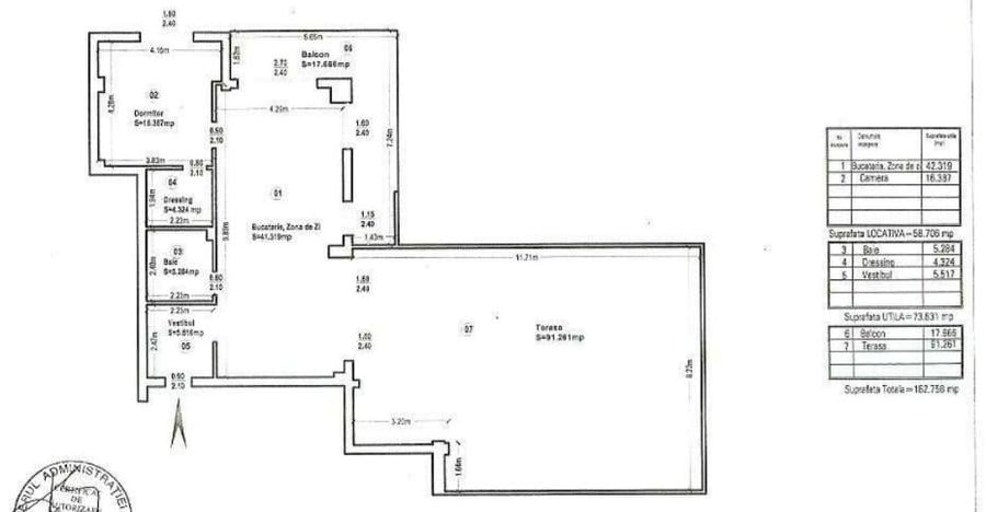 Penthouse cu 2 camere semidecomandat în Iancu Nicolae