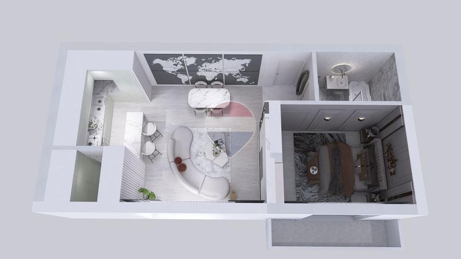 Apartament cu 2 camere semidecomandat în Central