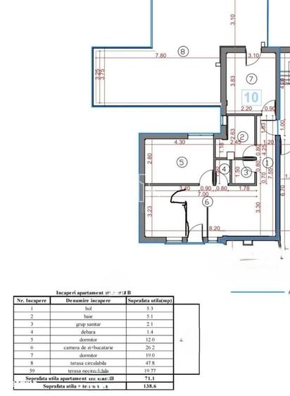 Apartament cu 3 camere în Lefaia