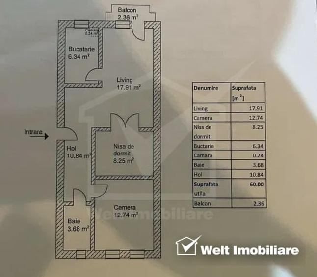 Apartament cu 3 camere semidecomandat, mobilat în Gheorgheni
