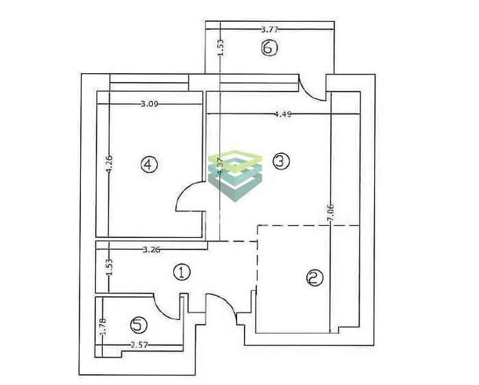 Apartament cu 2 camere semidecomandat în Grivița