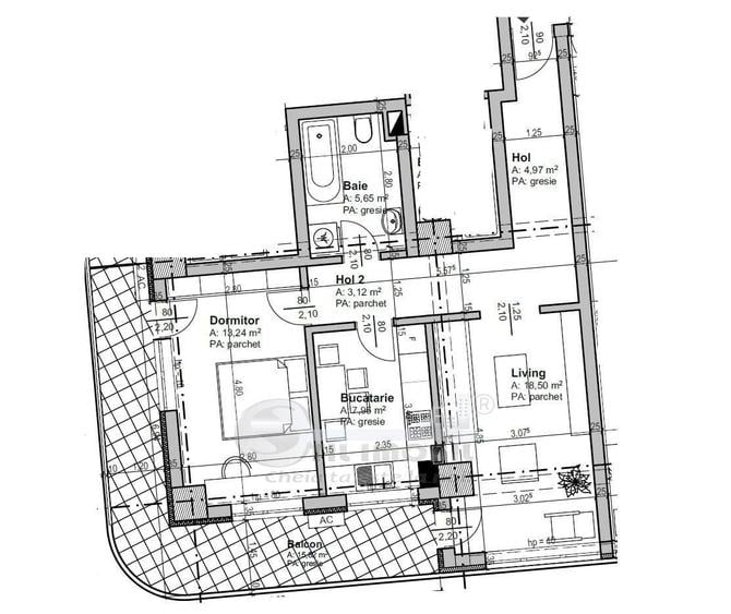Apartament 2 cam.decomandat+loc parcare subteran Complex Himson - 13