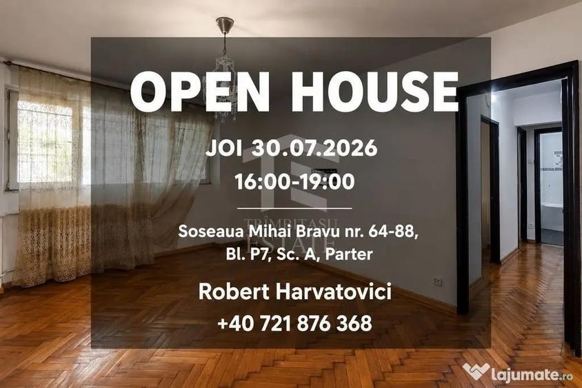 Apartament cu 3 camere semidecomandat în Mihai Bravu