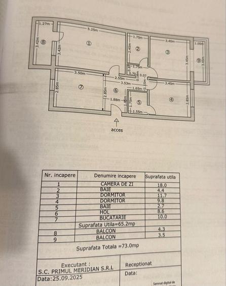 Apartament cu 3 camere decomandat în Central