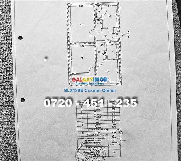 Apartament cu 3 camere decomandat, mobilat în Titan