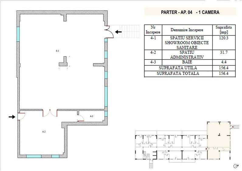Spațiu comercial, de 156 mp, în Metalurgiei