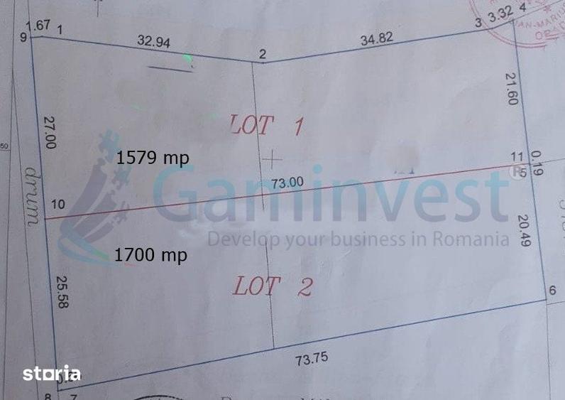 Teren de 1579 mp, în Paleu