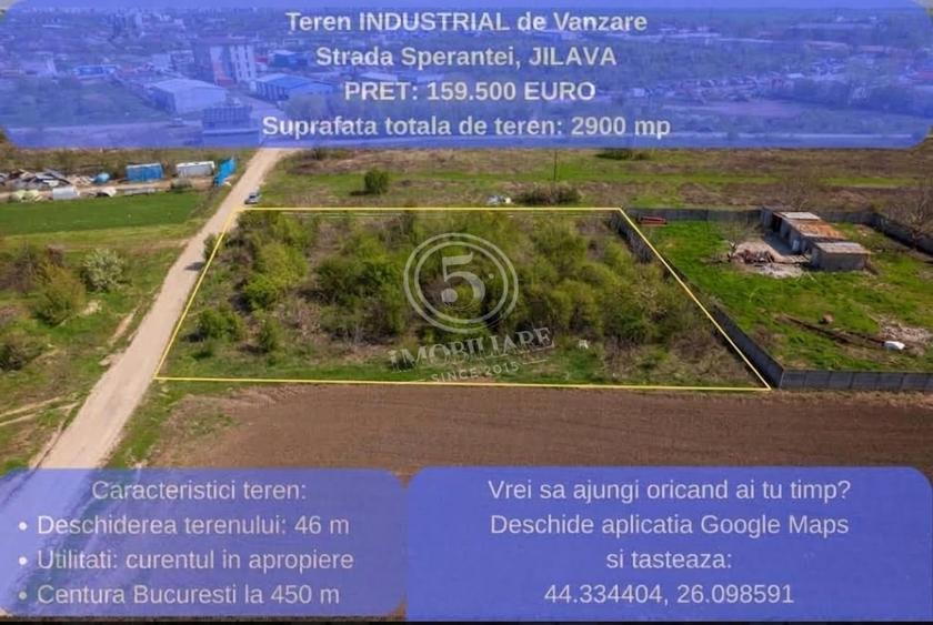Teren Construcții intravilan de 2900 mp, în Jilava