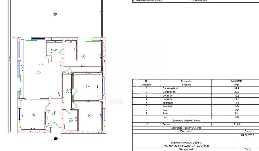 Penthouse 4 camere 2 bai si terasa 110 mp in complexul Green Garden. - 3