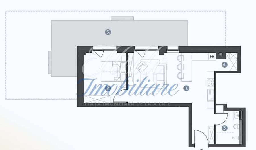 Apartament cu 2 camere în Bună Ziua