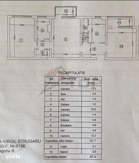 Apartament 3 camere semidecomandat, Podu Ros - Salubris - 9