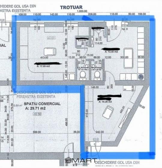 Spațiu comercial, de 55 mp, în Central