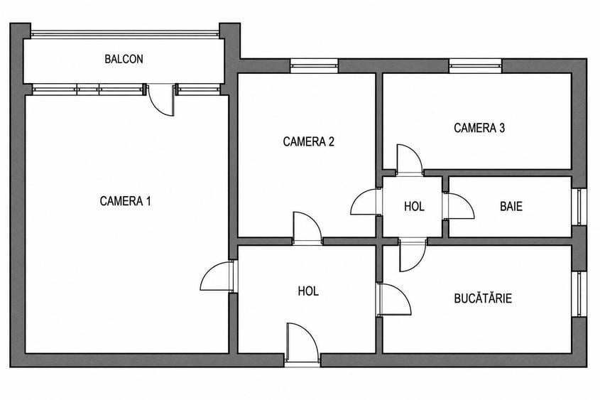 Apartament cu 3 camere decomandate, etaj intermediar, cu garaj, in Plopilor