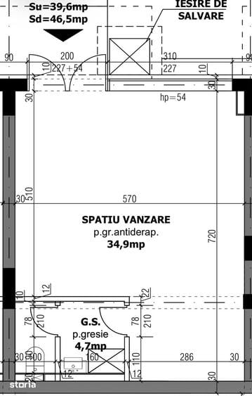 Spațiu comercial, de 46 mp, în Tractorul