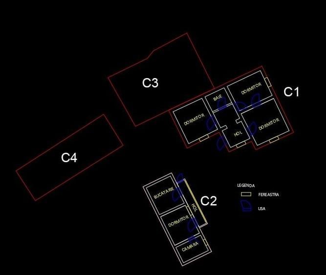 Casă individuală cu 5 camere cu Teren 5000 Mp în Caraorman