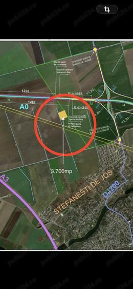 Teren de 3700 mp, în Ștefăneștii de Jos