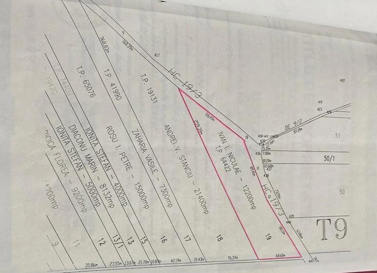 Teren de 11961 mp, în Grădiștea