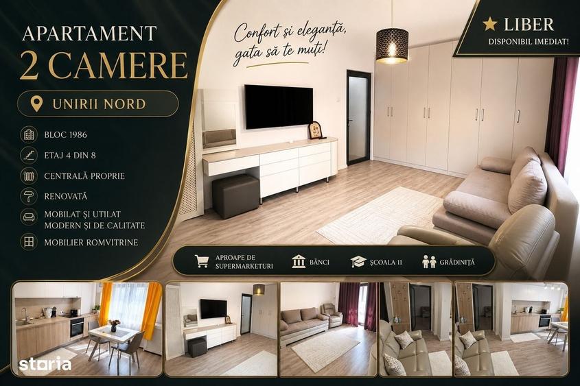 Apartament cu 2 camere decomandat în Unirii Nord