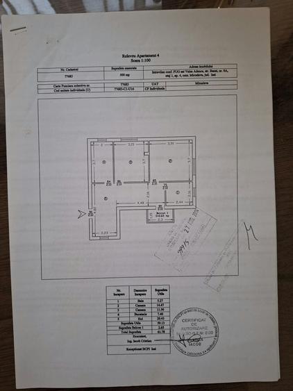 Apartament cu 2 camere decomandat în Cug