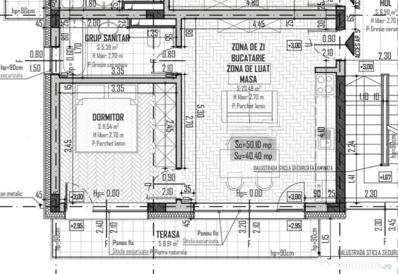 Apartament cu 2 camere semidecomandat în Baciu