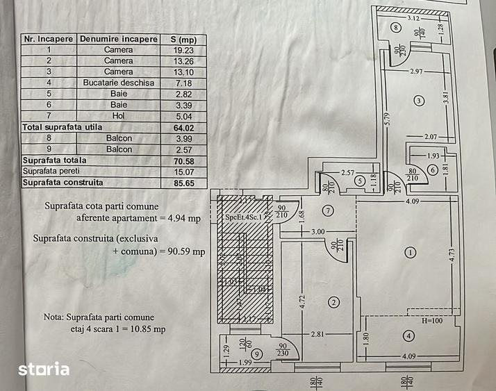 Apartament cu 3 camere, mobilat în Chiajna