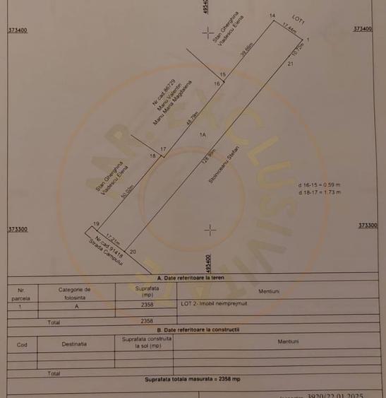 Teren Construcții intravilan de 3633 mp, în Ștefănești