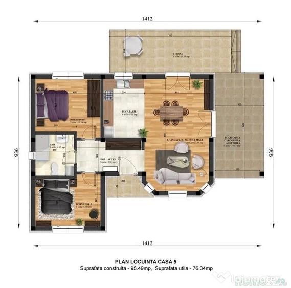 Casă cu 3 camere cu Teren 3000 Mp în Ciolpani