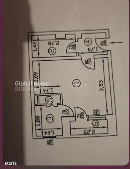 Apartament cu 2 camere, mobilat în Tei