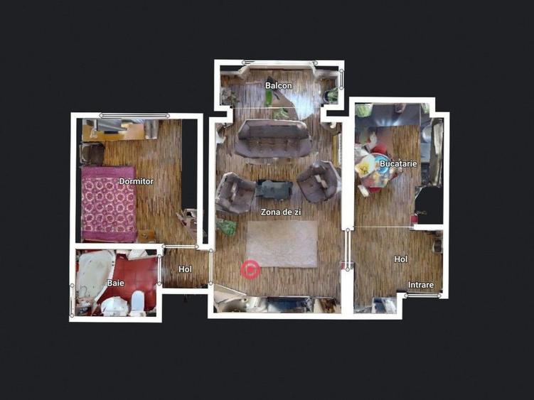 Apartament cu 2 camere semidecomandat, mobilat în Kiseleff