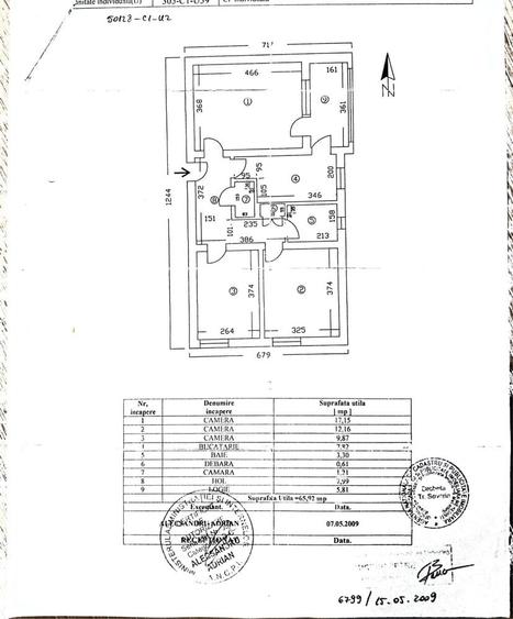 Apartament cu 3 camere decomandat în Central