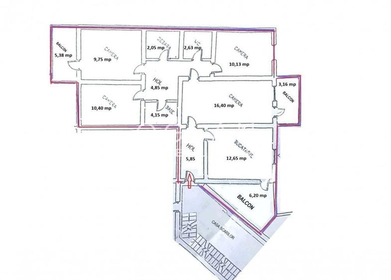 Apartament cu 4 camere decomandat în Ultracentral