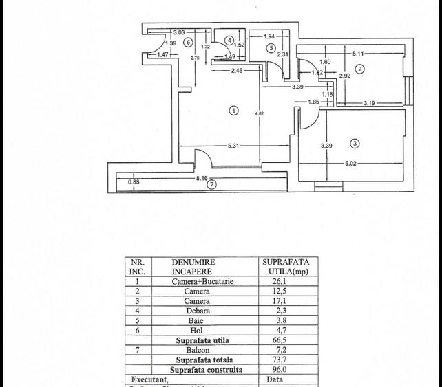 Apartament cu 3 camere în Străulești