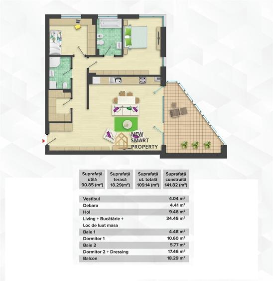 Apartament cu 3 camere în Calea Aradului