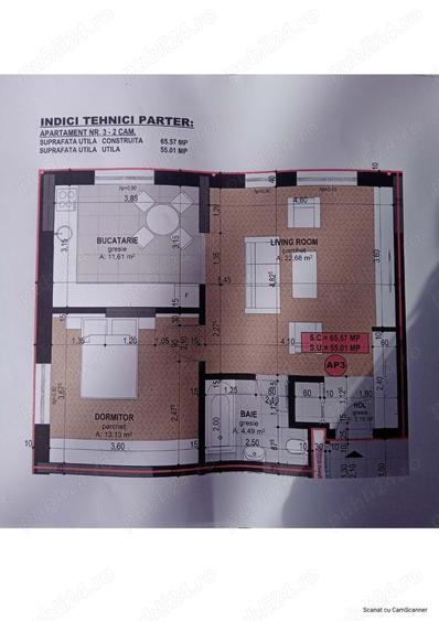 Apartament cu 2 camere în Sânmartin