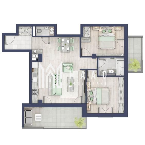 Apartament cu 3 camere în Turnișor