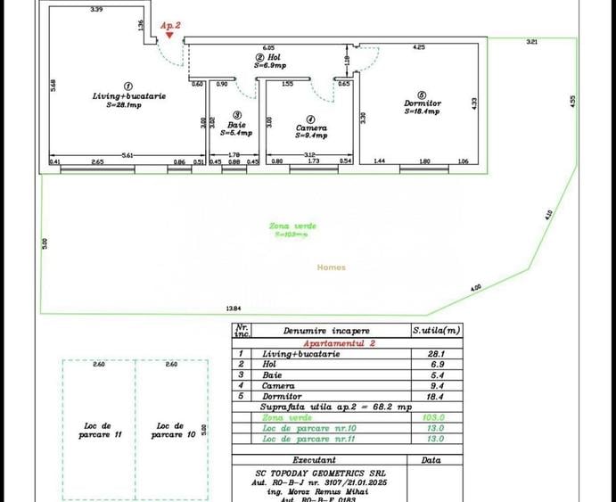 Apartament cu 3 camere decomandat în Giroc