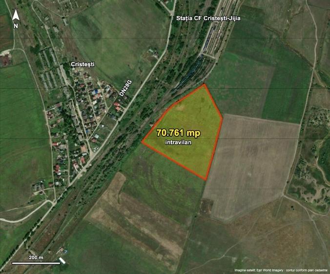 Teren Construcții intravilan de 70761 mp, în Holboca