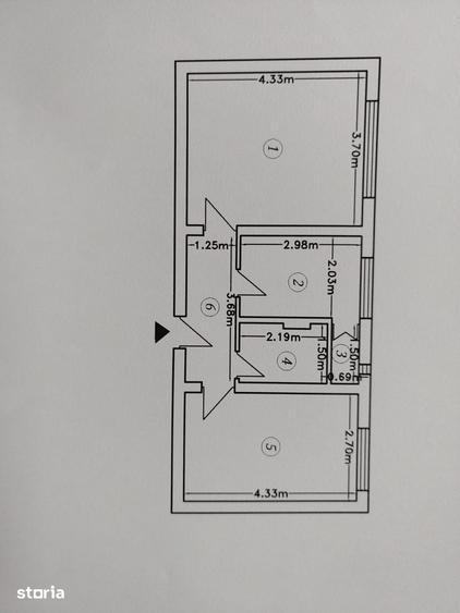 Apartament cu 2 camere decomandat în Central