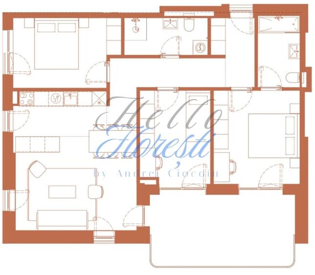 Apartament 4 camere 86.2 mp si logie 18.1 mp in Hexagon - 1