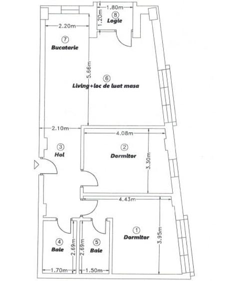 Apartament cu 3 camere semidecomandat în Dâmbul Rotund