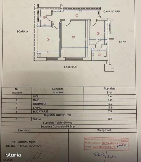 Apartament cu 2 camere decomandat în Mioriței