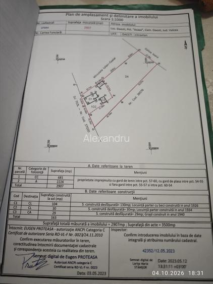 Proprietate Daesti, Calea lui Traian 3500mp + 2 cladiri