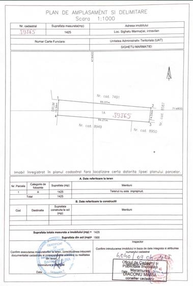 Teren de 1425 mp, în Exterior Vest