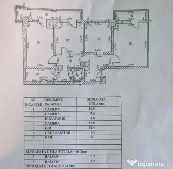 Apartament cu 2 camere decomandat în Faleză