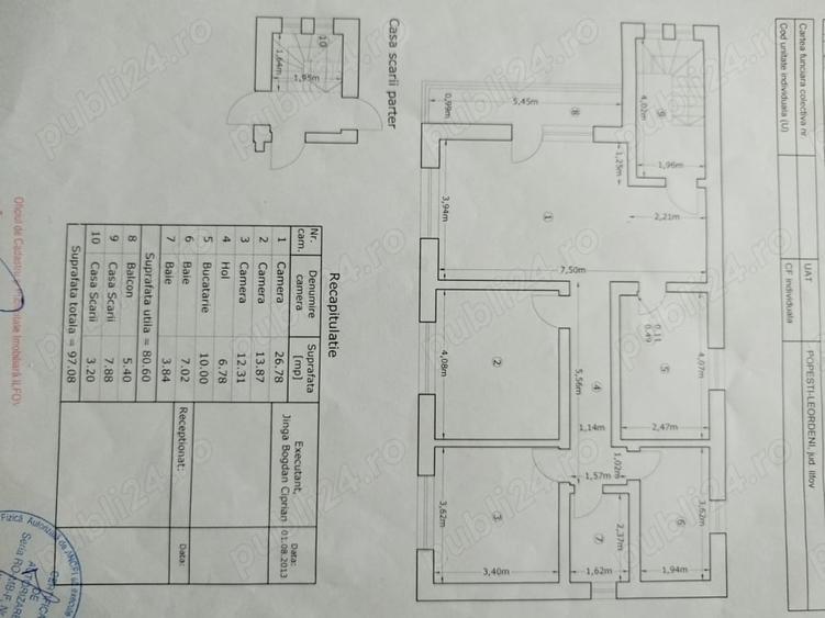 Apartament cu 3 camere decomandat în Popești-Leordeni