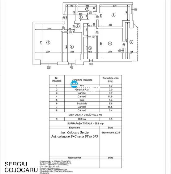 Apartament cu 3 camere în Gară