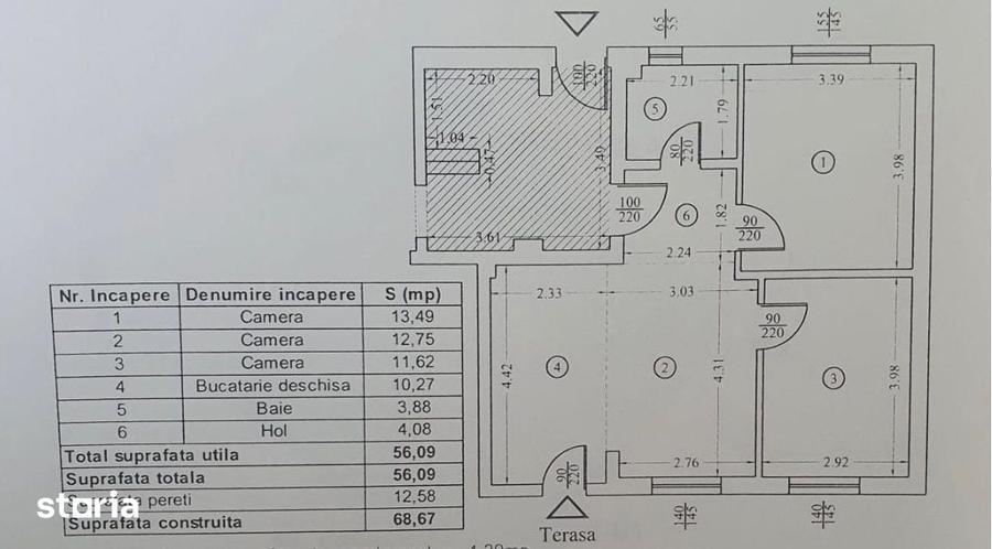 Apartament cu 3 camere în Ghencea