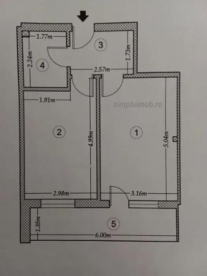 Apartament cu 2 camere decomandat în Dristor